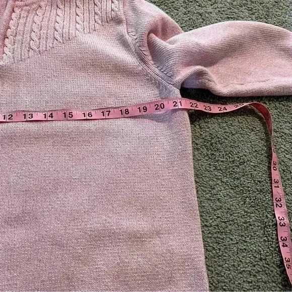 Karen Scott Womens Cozy Warm Pink Marled-Knit Quarter-Zip Sweater Size XL - Picture 5 of 8